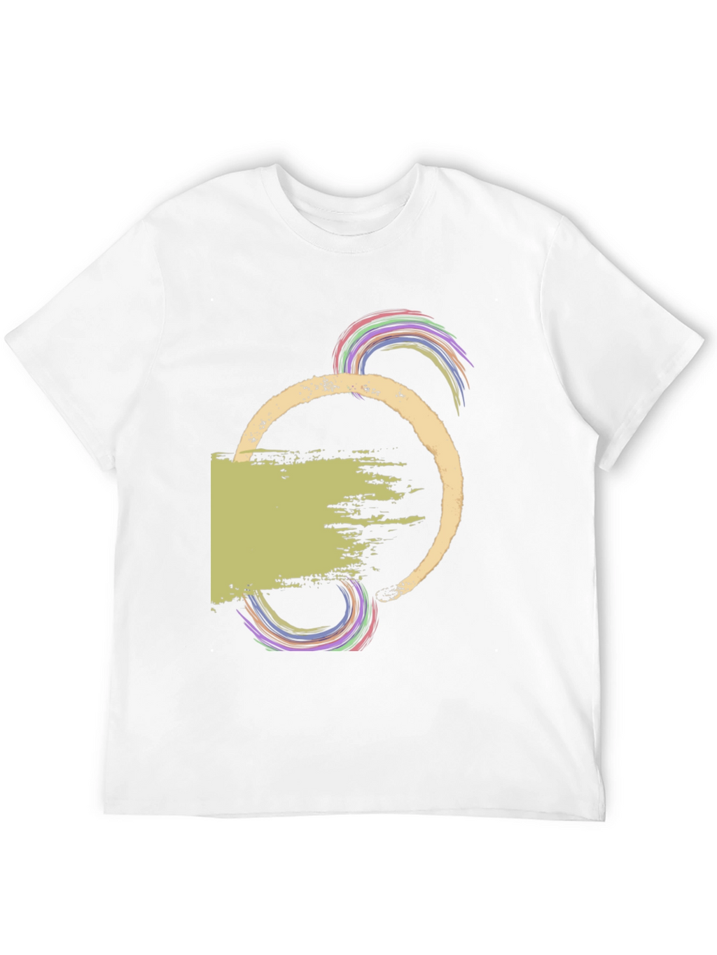 Abstract Graphic Print Mens Black T-Shirt