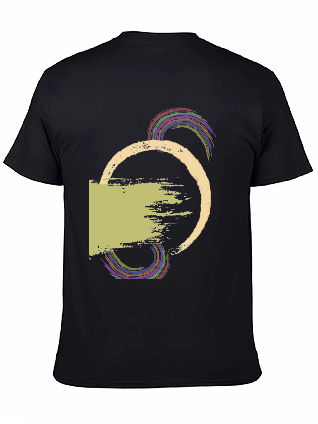 Abstract Graphic Print Mens Black T-Shirt