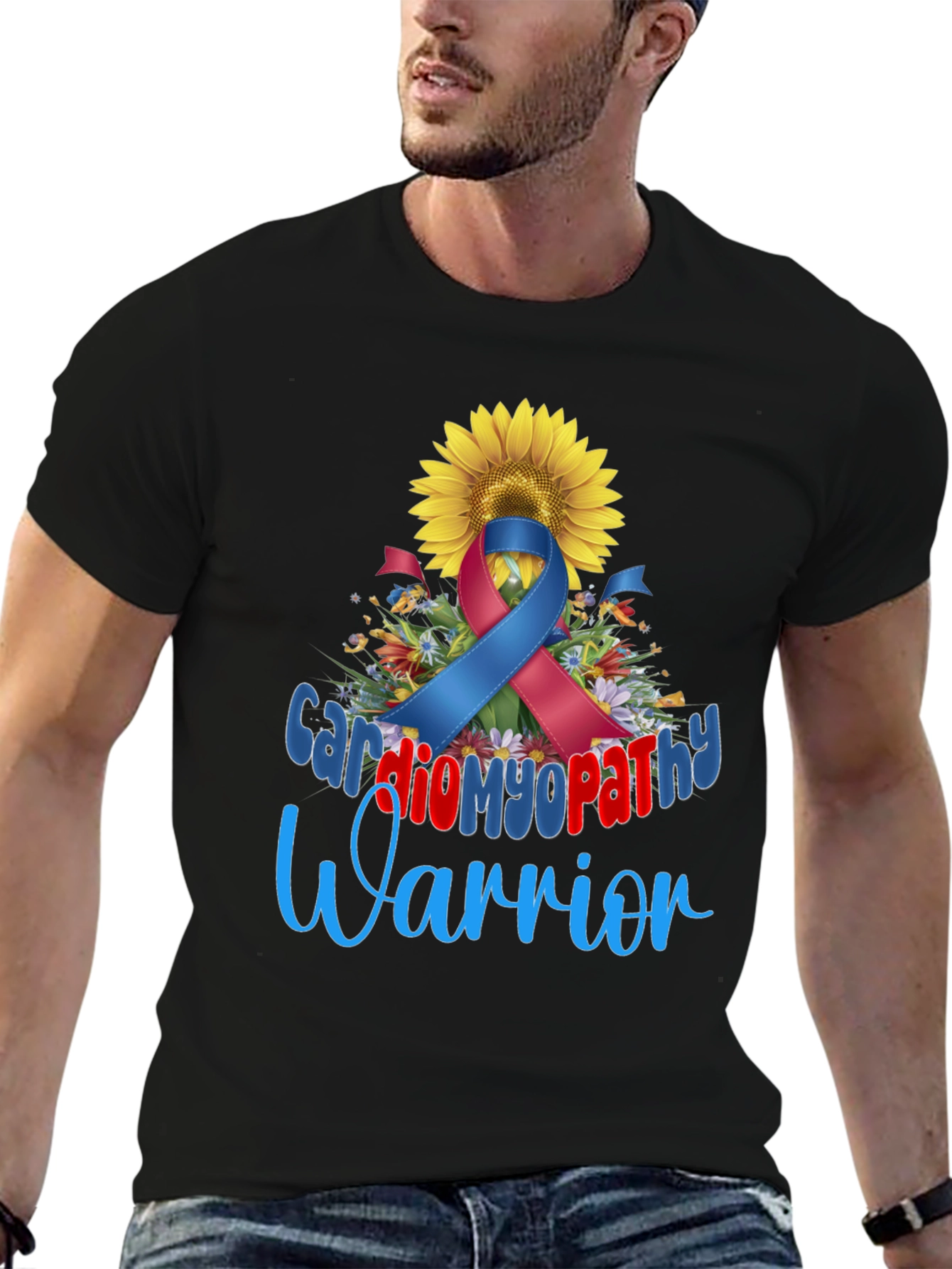 Cardiomyopathy Warrior Sunflower Awareness T-Shirt
