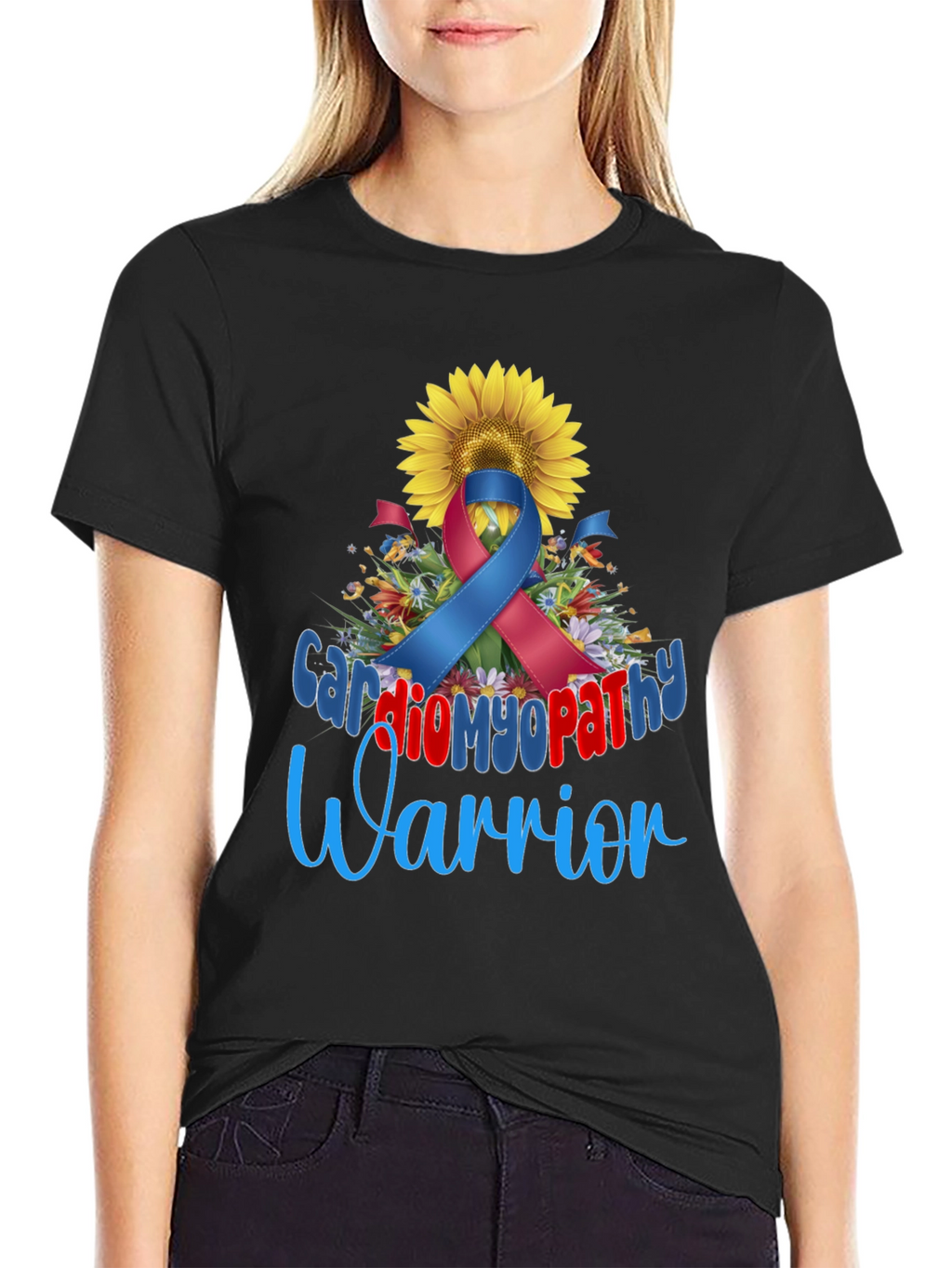 Cardiomyopathy Warrior Sunflower Awareness T-Shirt