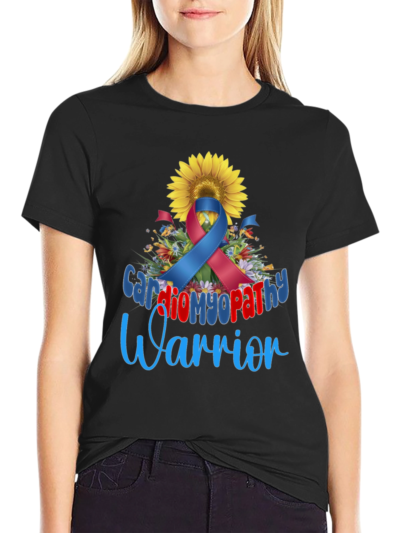 Cardiomyopathy Warrior Sunflower Awareness T-Shirt