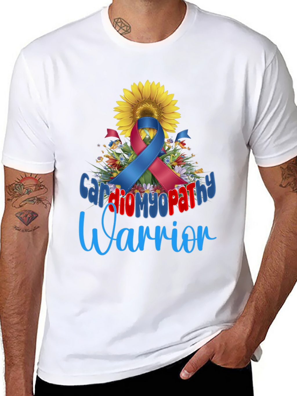 Cardiomyopathy Warrior Sunflower Awareness T-Shirt
