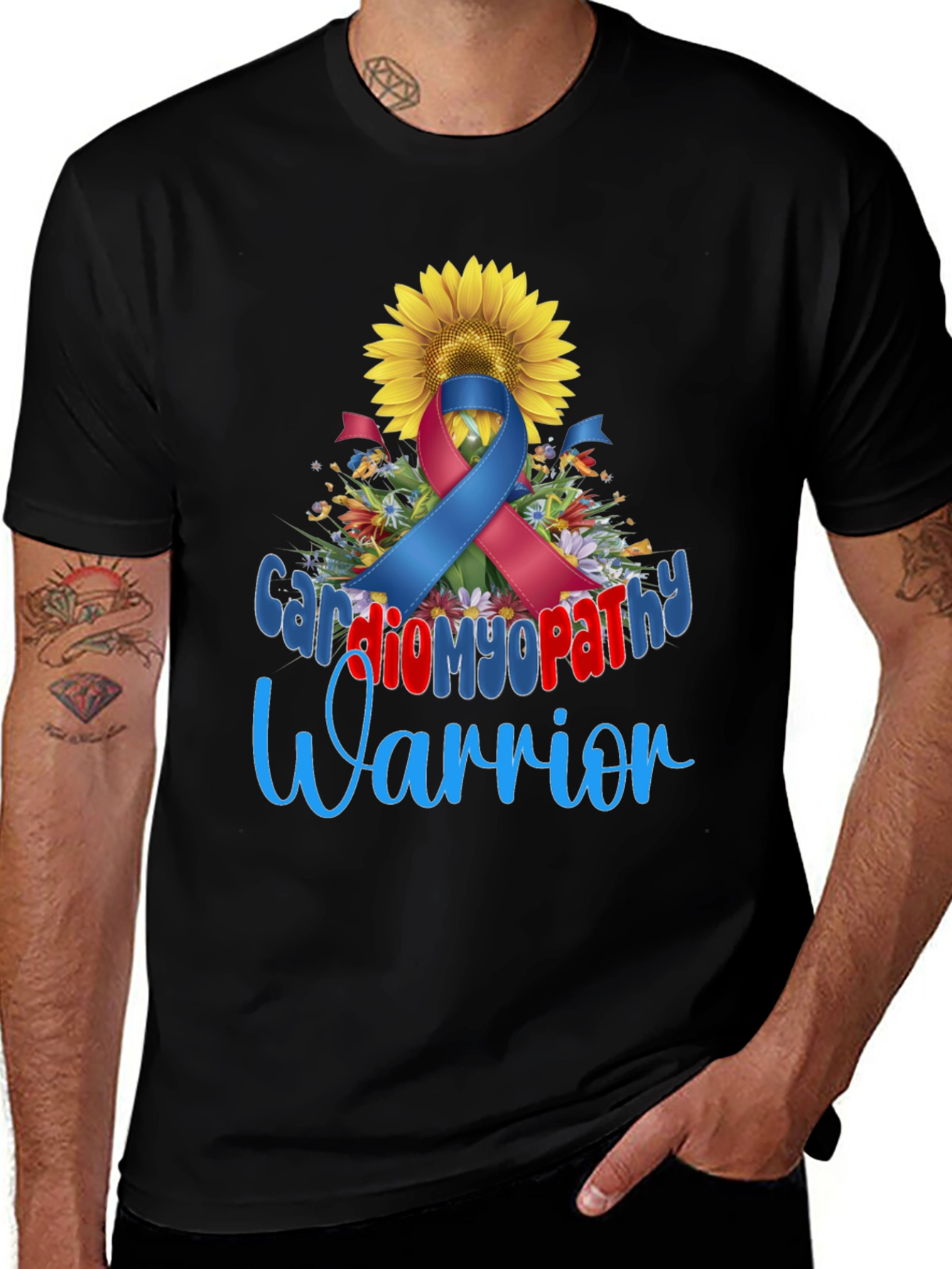 Cardiomyopathy Warrior Sunflower Awareness T-Shirt