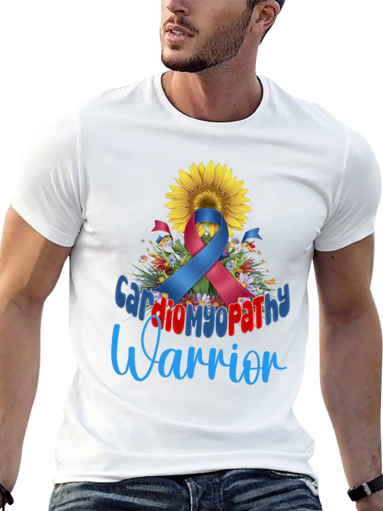 Cardiomyopathy Warrior Sunflower Awareness T-Shirt
