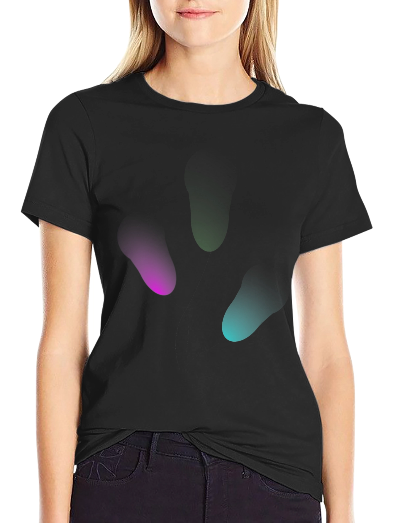 Abstract Blob Graphic Black T-Shirt