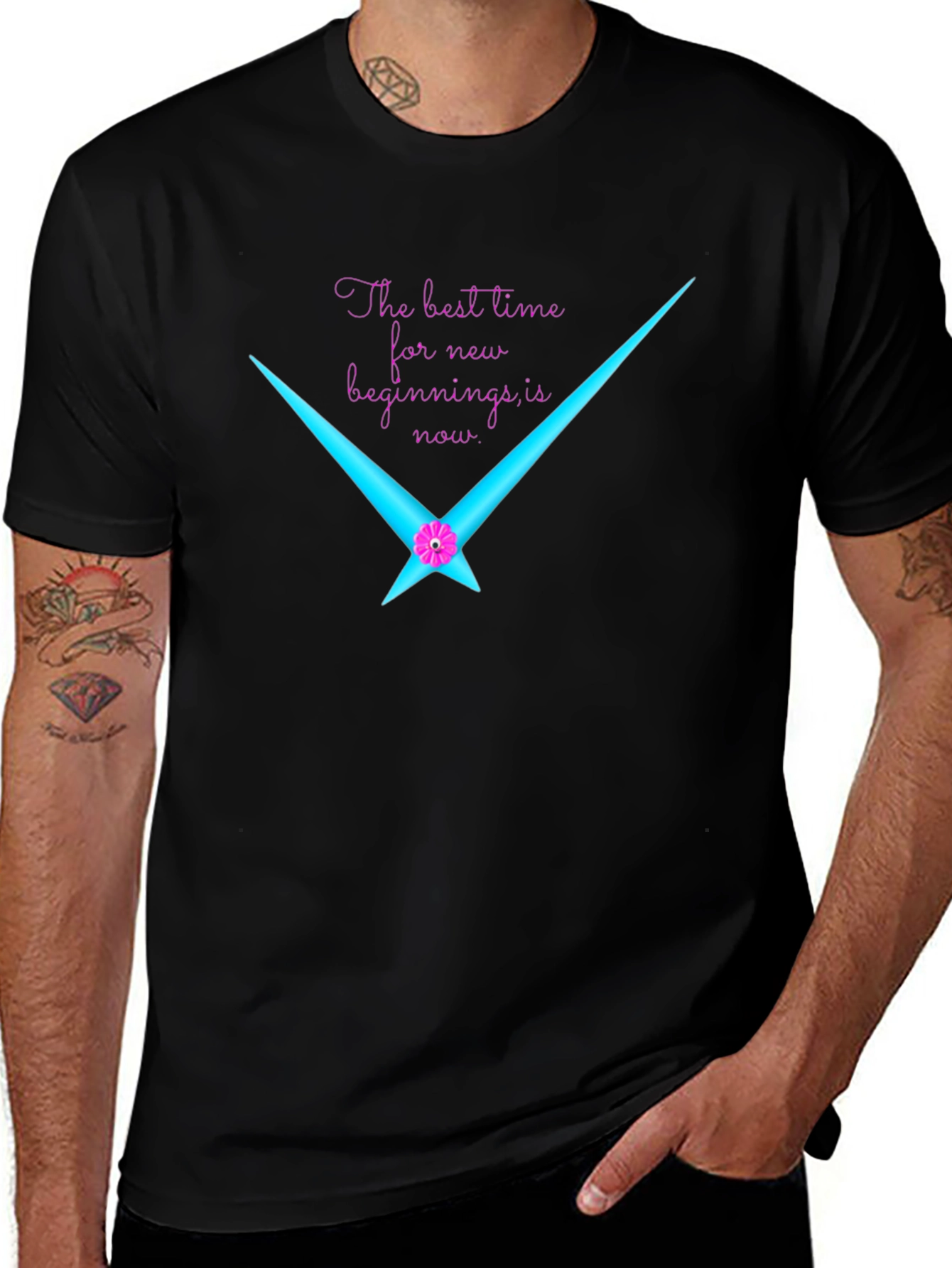 Time for New Beginnings Black T-Shirt