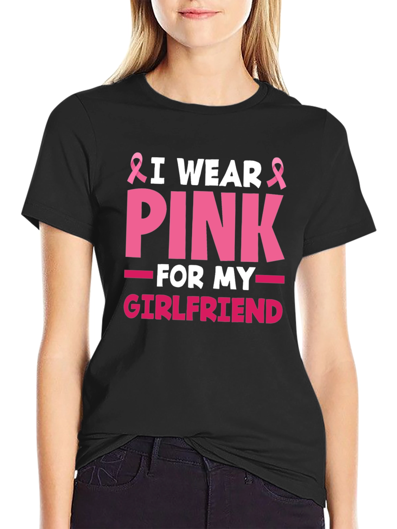 I Wear Pink for My Girlfriend T-Shirt Breast Cancer