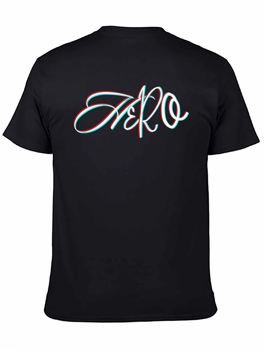 Stylish Black T-Shirt with 3D Style Zero Graphic