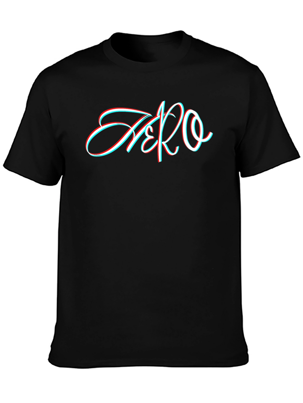Stylish Black T-Shirt with 3D Style Zero Graphic