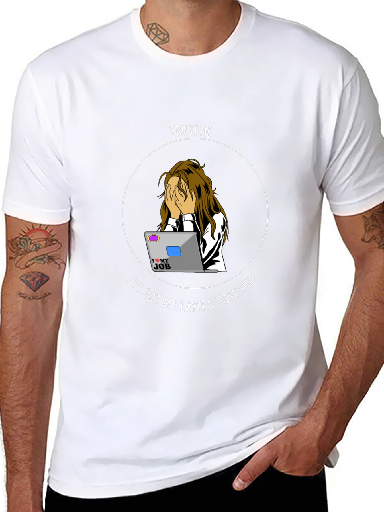 Funny IT Layers Together Black T-Shirt