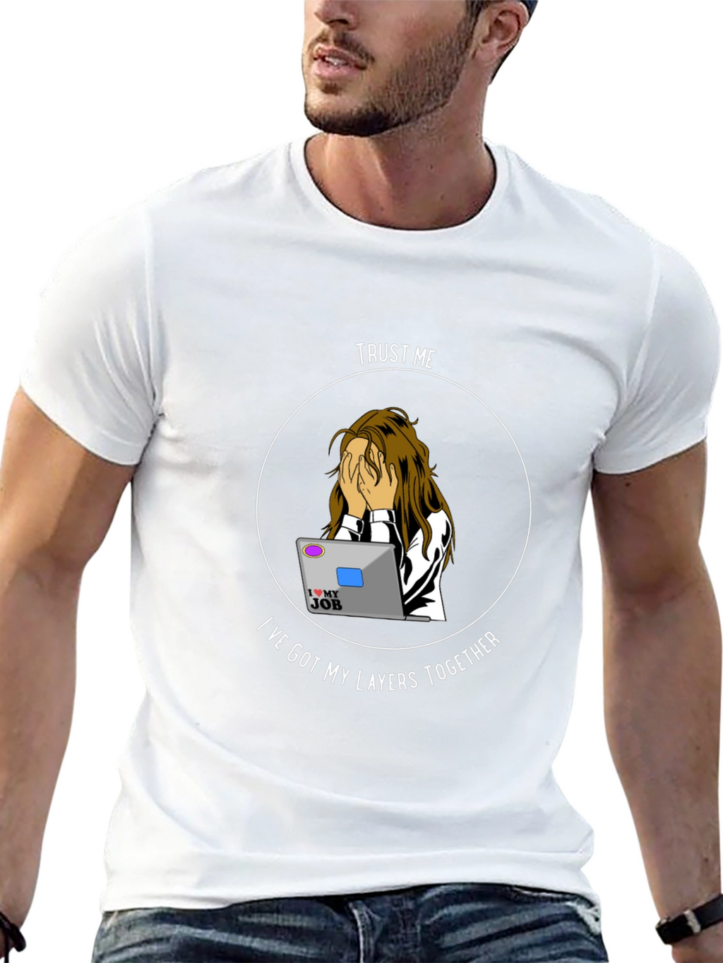 Funny IT Layers Together Black T-Shirt