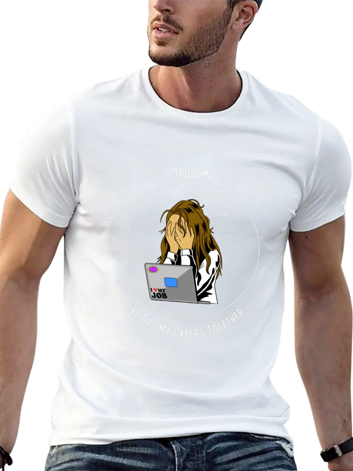Funny IT Layers Together Black T-Shirt