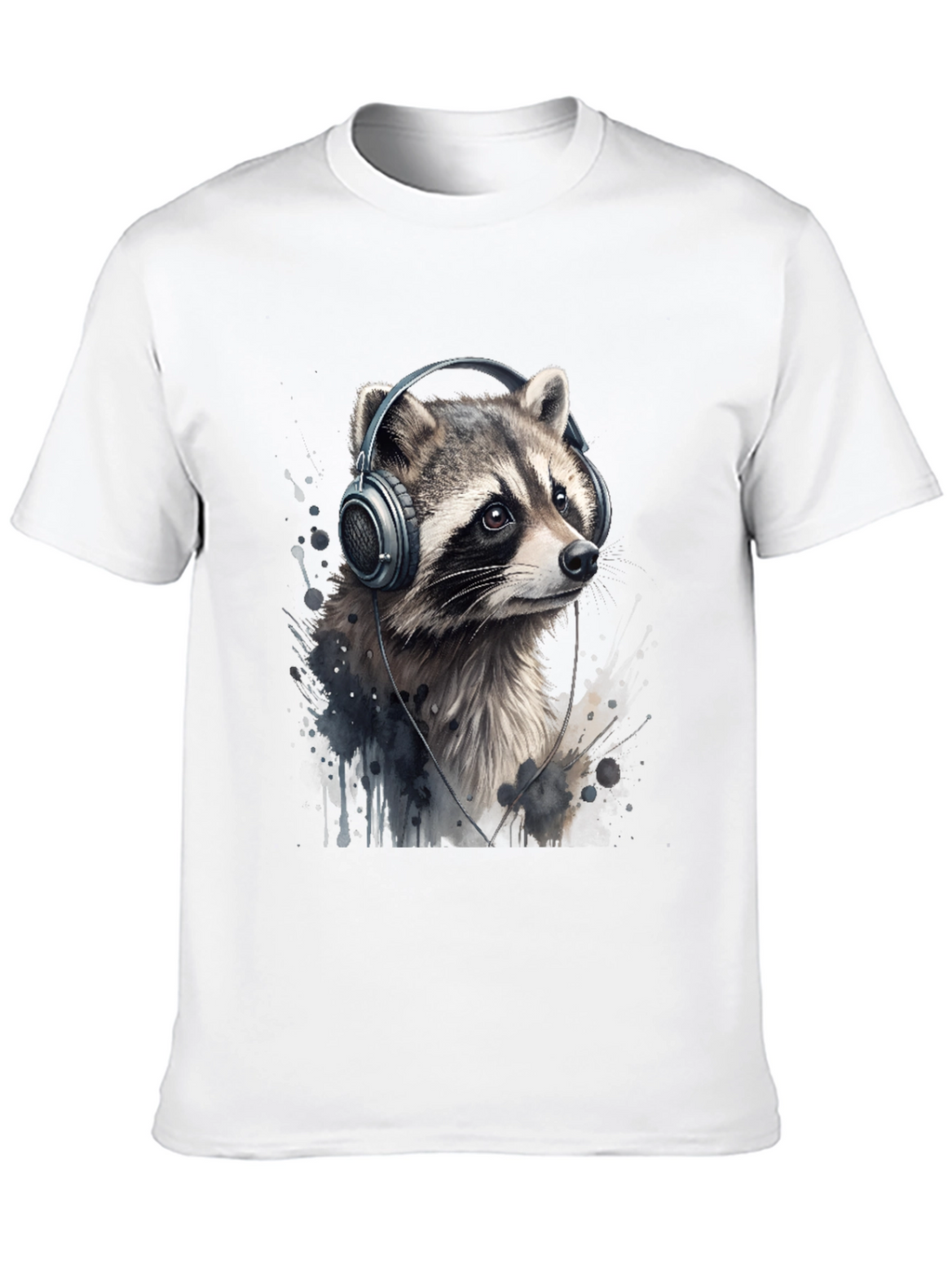 Raccoon Headphones Graphic Tee