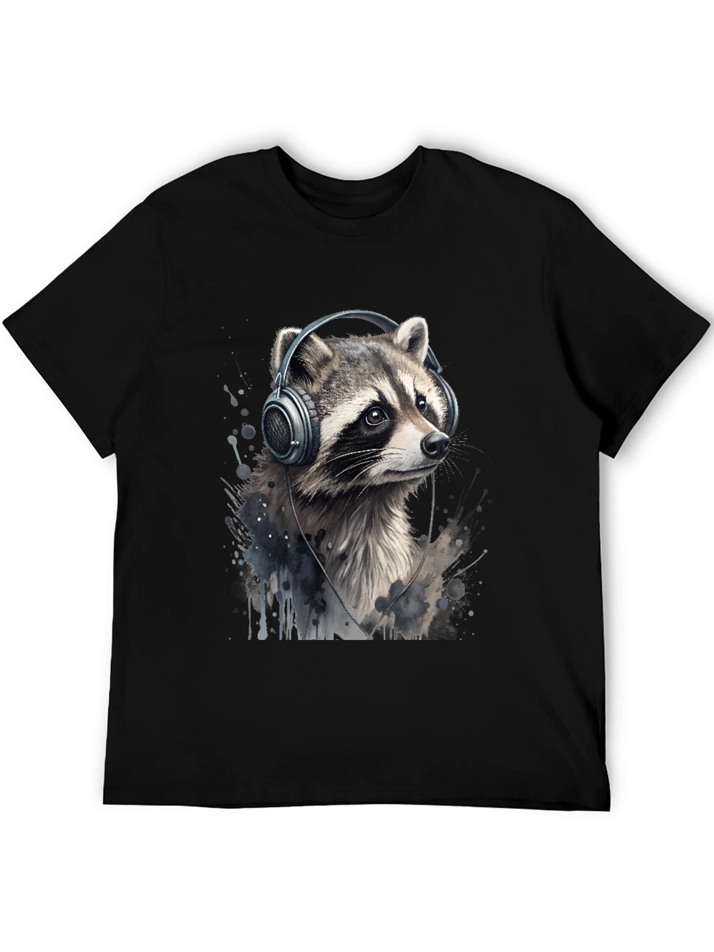 Raccoon Headphones Graphic Tee