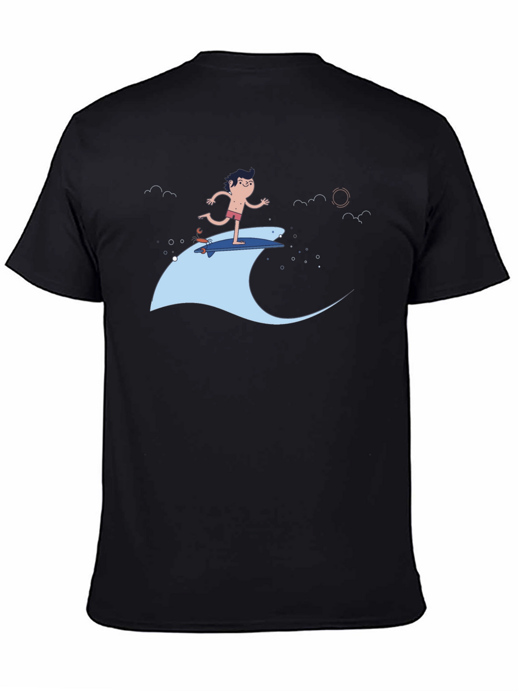 Surfer Dude Black T-Shirt - Cool Graphic Tee