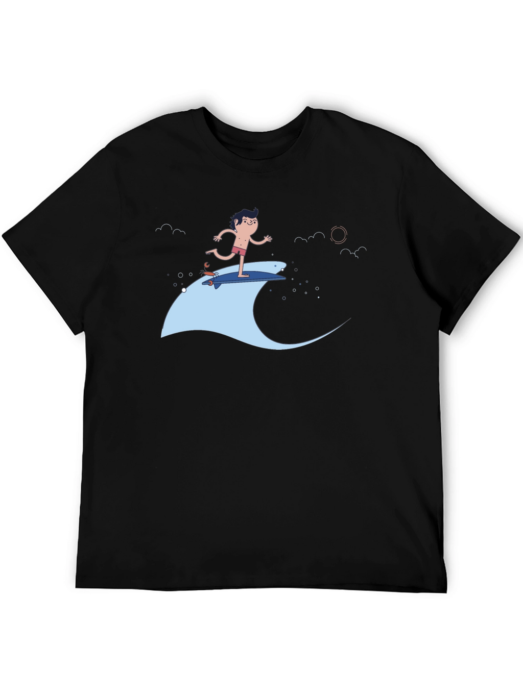 Surfer Dude Black T-Shirt - Cool Graphic Tee