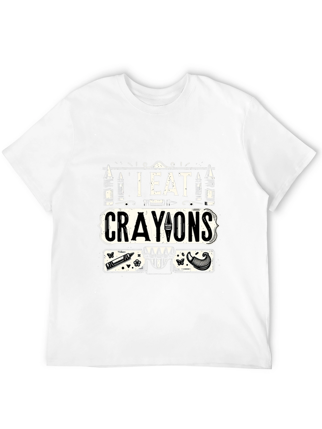 I Eat Crayons Graphic T-Shirt - Funny Novelty Tee