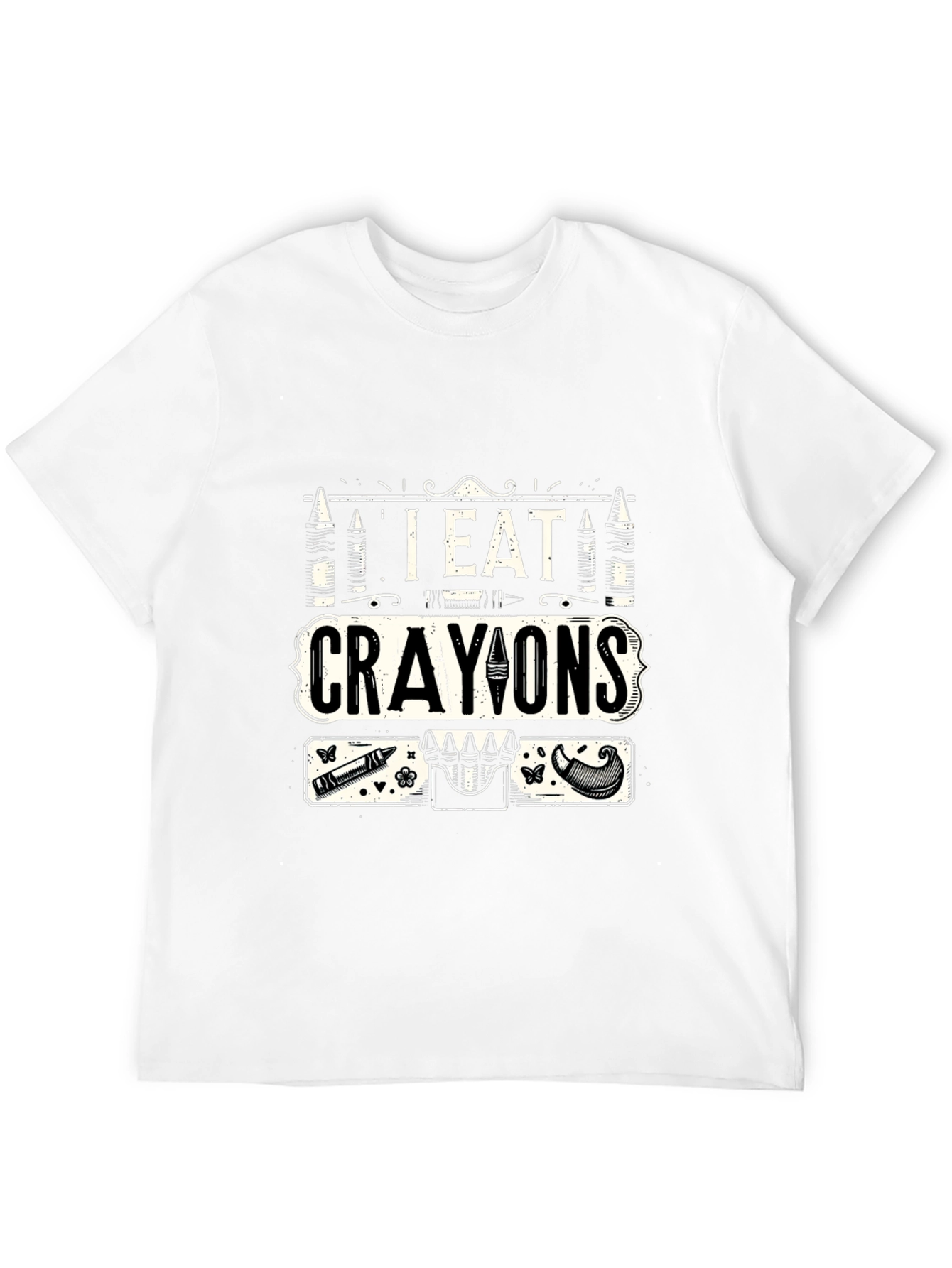 I Eat Crayons Graphic T-Shirt - Funny Novelty Tee