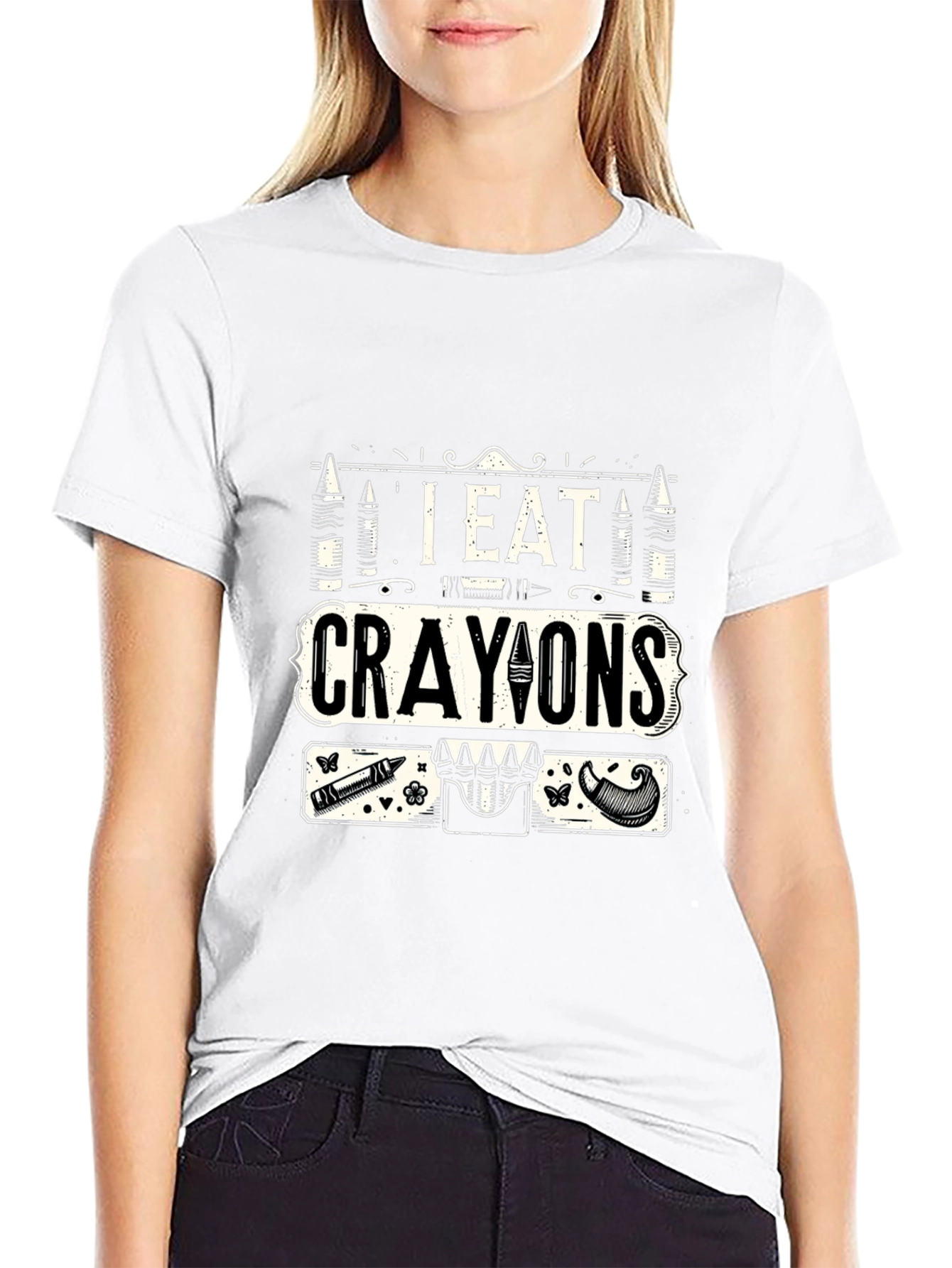 I Eat Crayons Graphic T-Shirt - Funny Novelty Tee