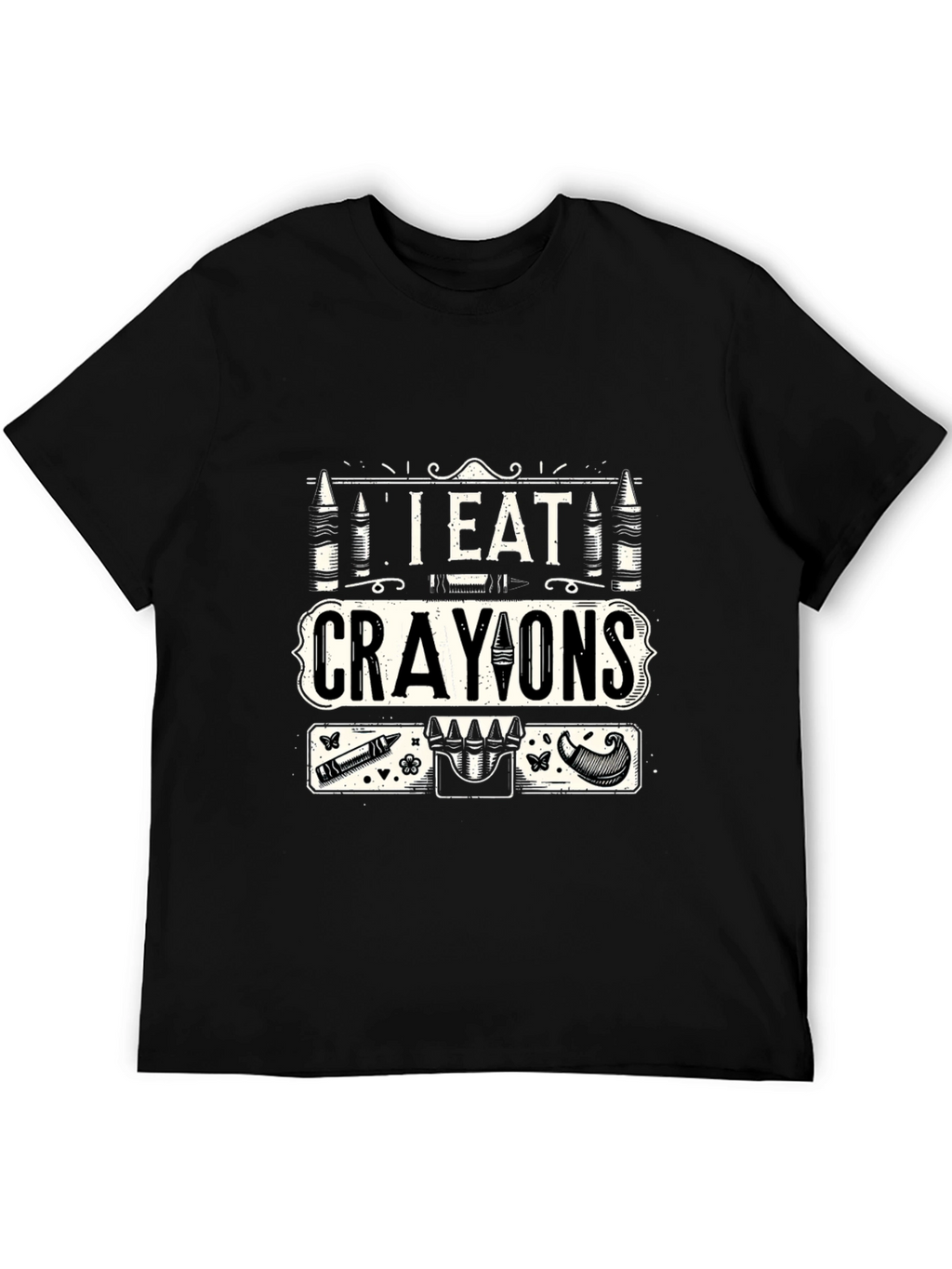 I Eat Crayons Graphic T-Shirt - Funny Novelty Tee