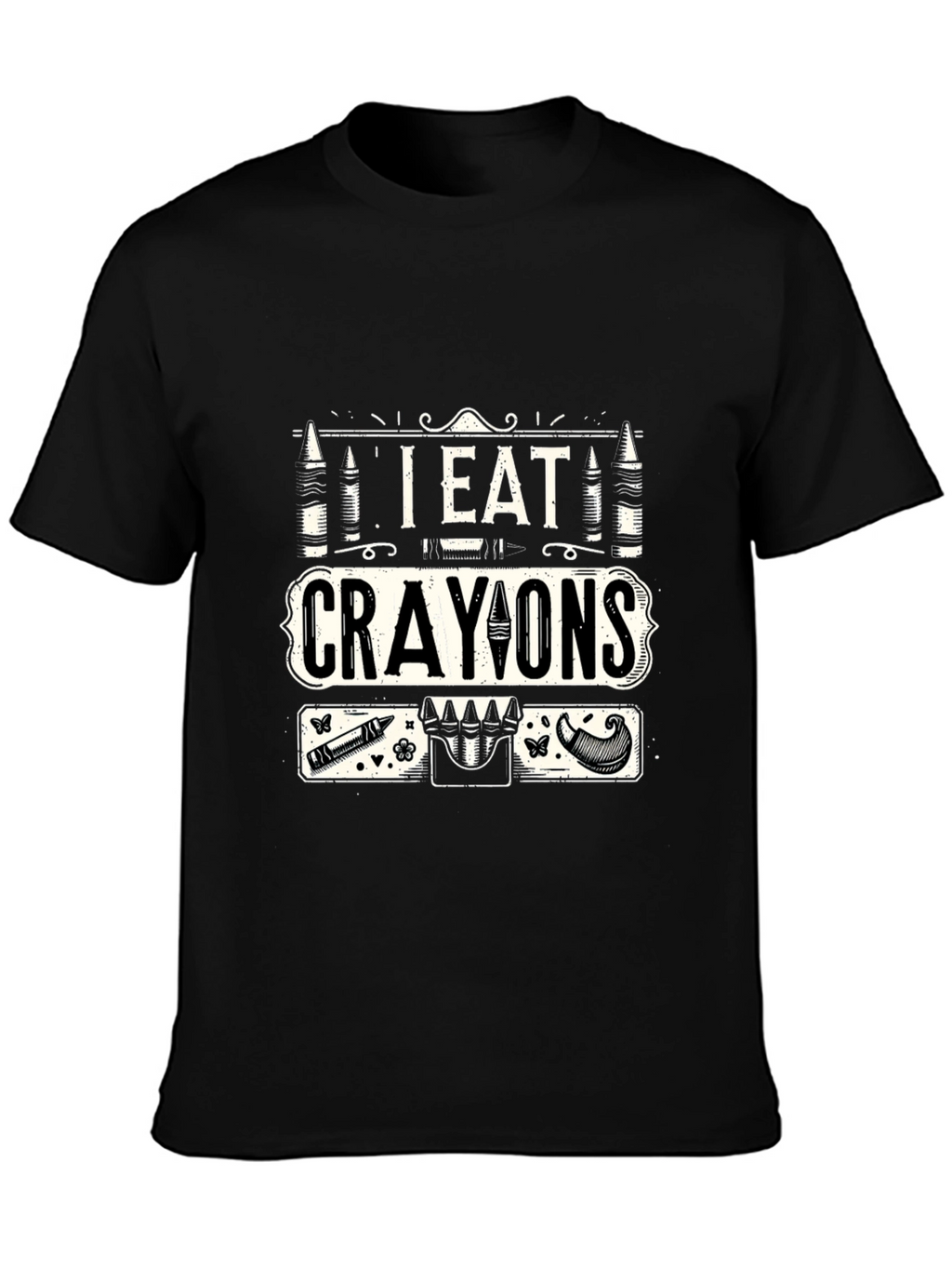 I Eat Crayons Graphic T-Shirt - Funny Novelty Tee