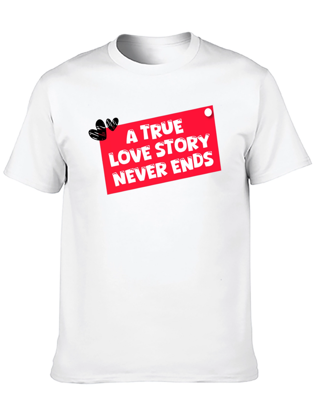 True Love Never Ends Black Graphic Tee