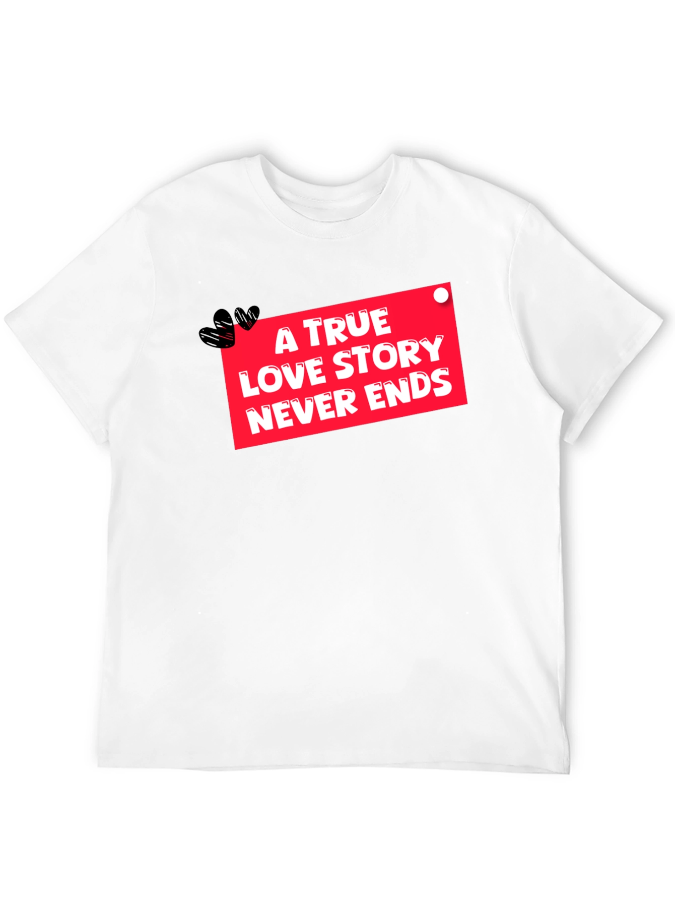 True Love Never Ends Black Graphic Tee