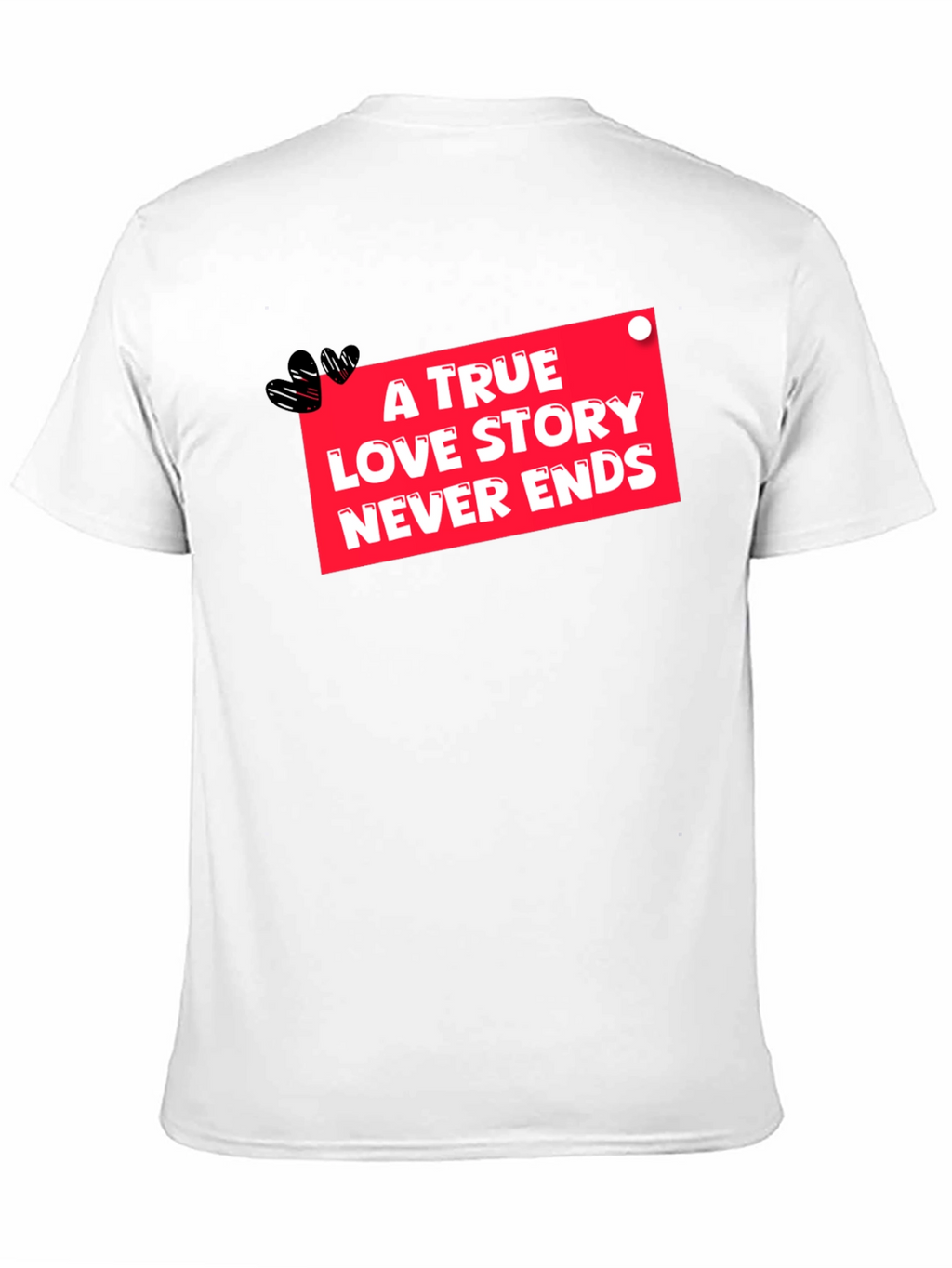 True Love Never Ends Black Graphic Tee