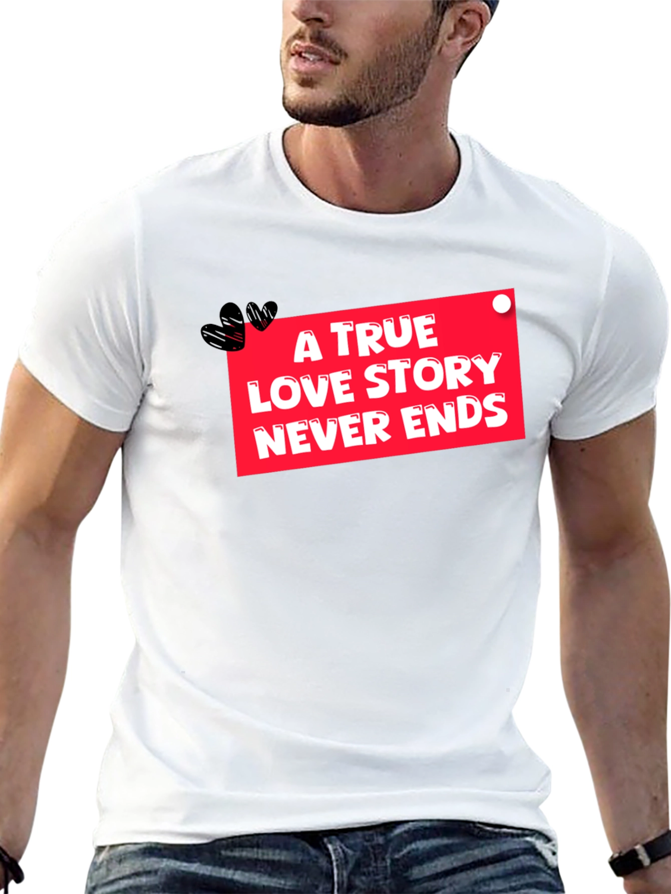 True Love Never Ends Black Graphic Tee