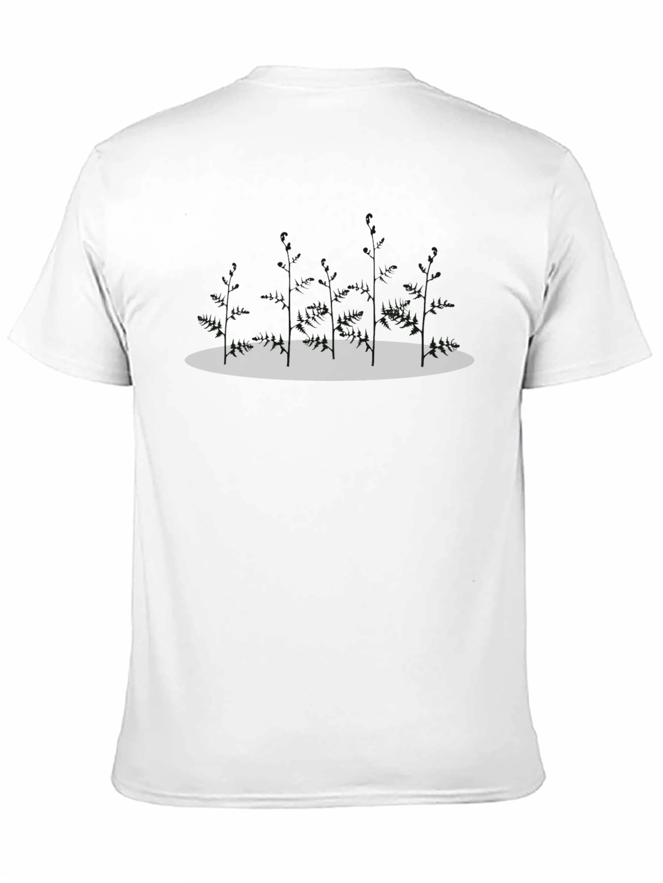 Mens Black T-Shirt with Minimalist Tree Design