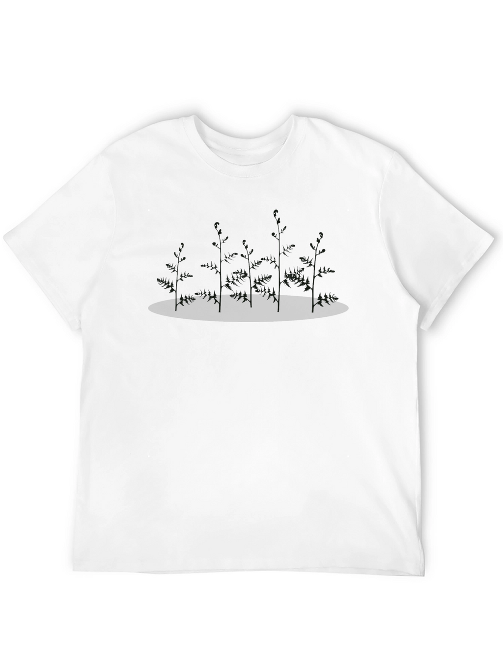 Mens Black T-Shirt with Minimalist Tree Design