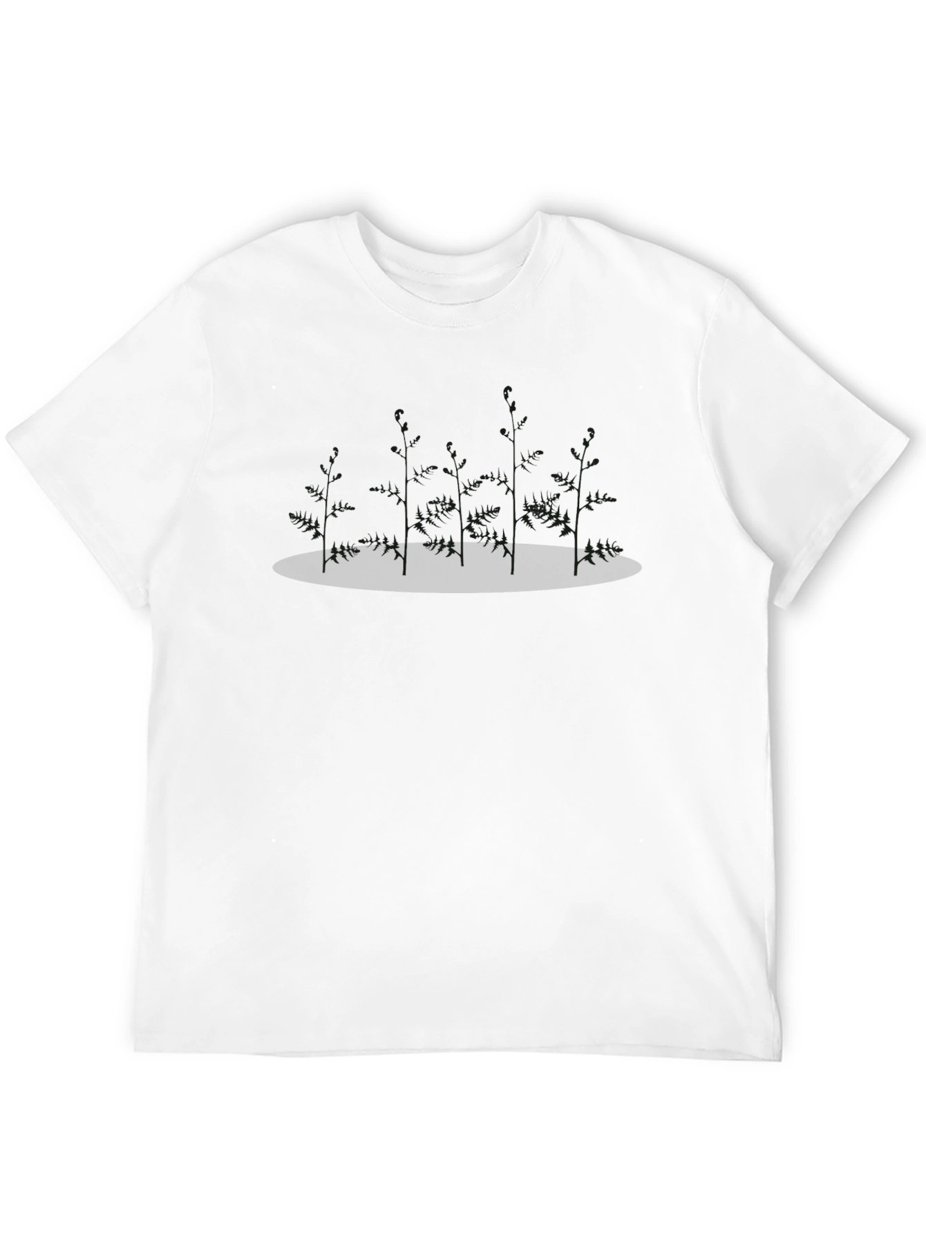 Mens Black T-Shirt with Minimalist Tree Design