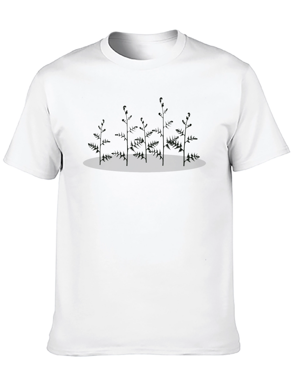 Mens Black T-Shirt with Minimalist Tree Design