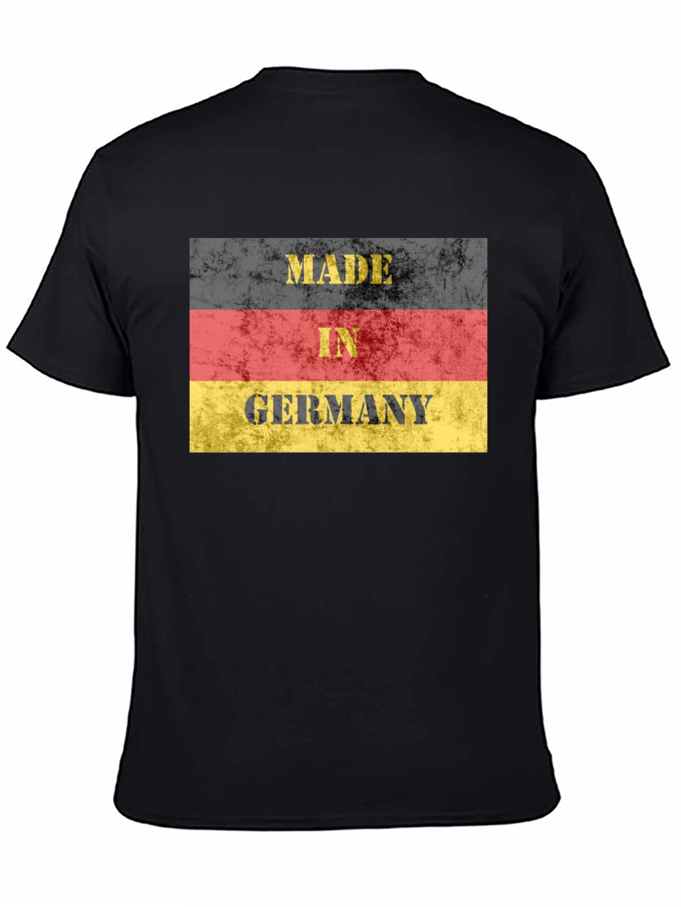 Made in Germany Flag T-Shirt - Black Crew Neck Tee