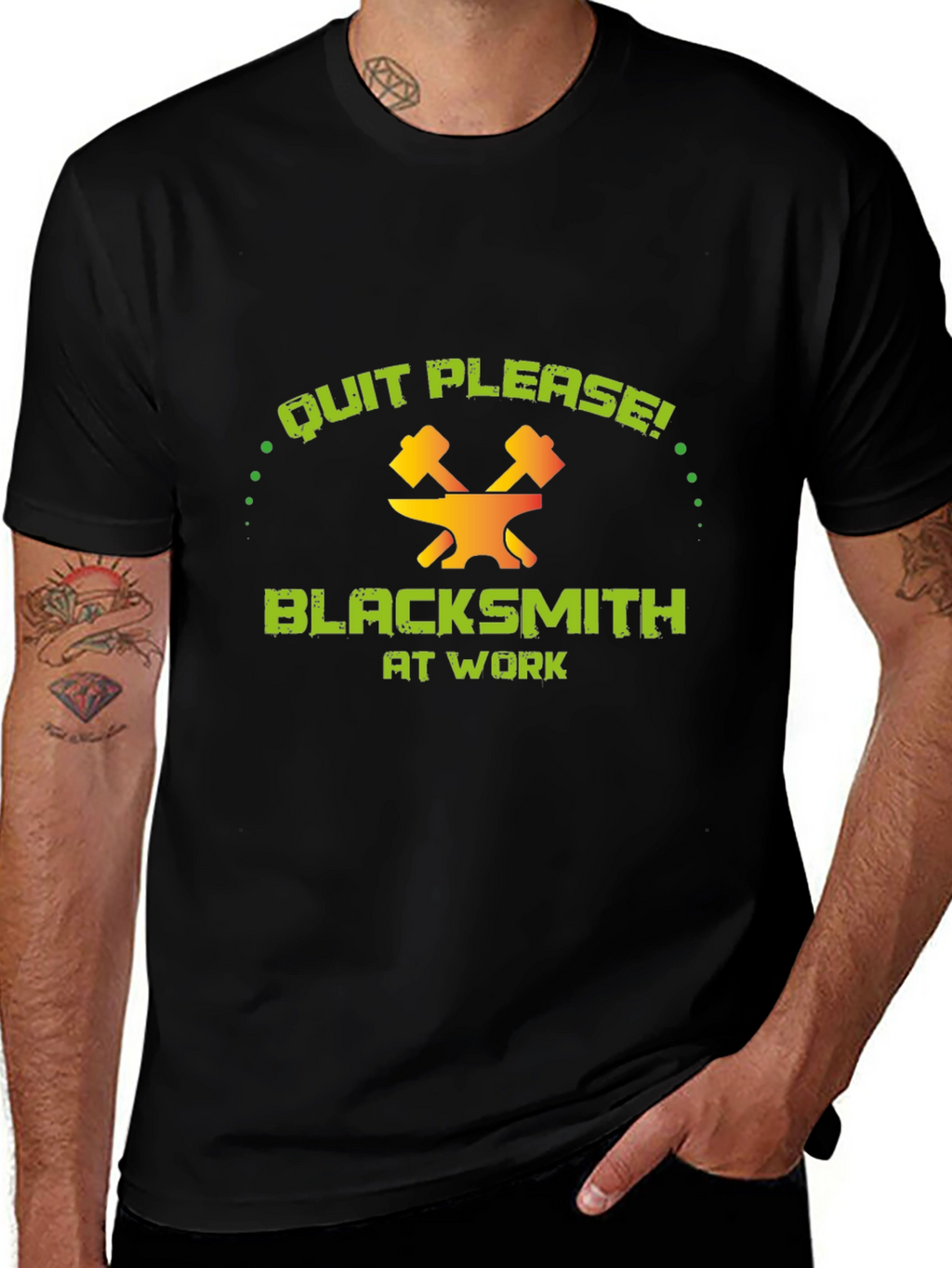 Blacksmith At Work Funny Graphic T-Shirt