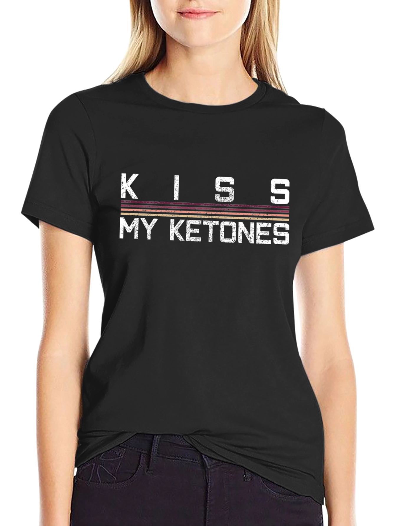 Kiss My Ketones Graphic Tee - Black Keto Diet T-Shirt