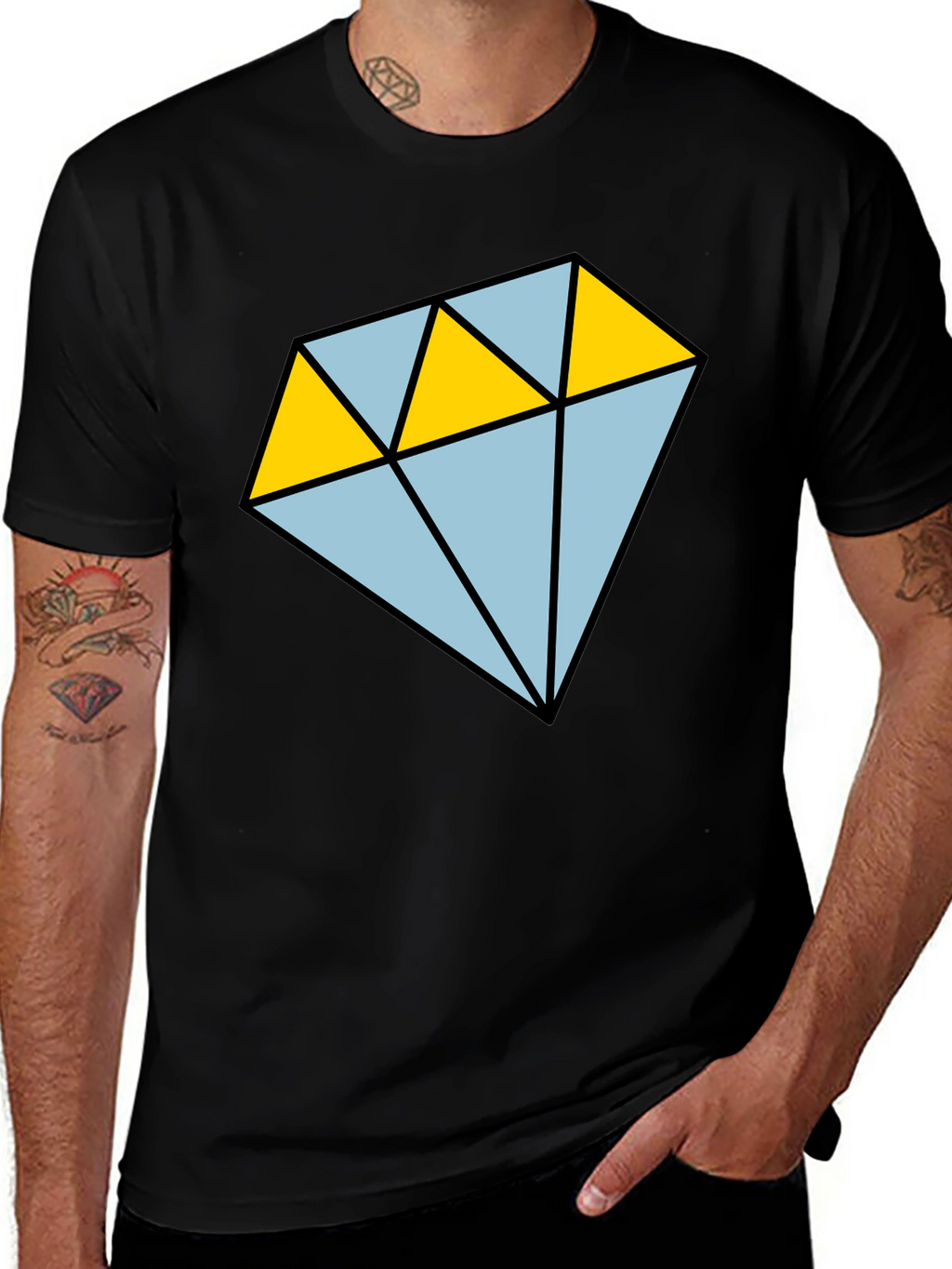 Diamond Graphic T-Shirt - Casual Mens Tee
