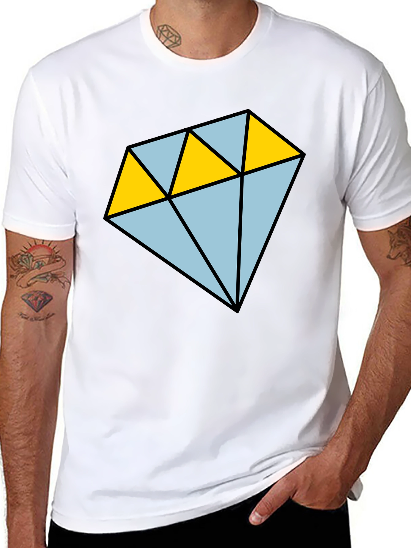 Diamond Graphic T-Shirt - Casual Mens Tee