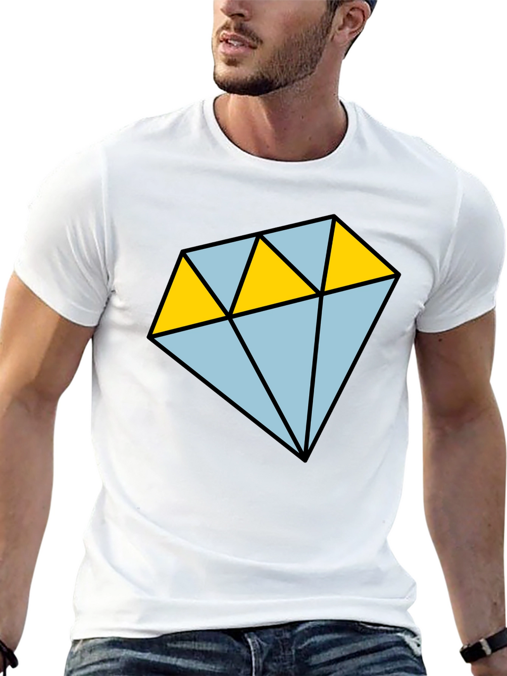 Diamond Graphic T-Shirt - Casual Mens Tee