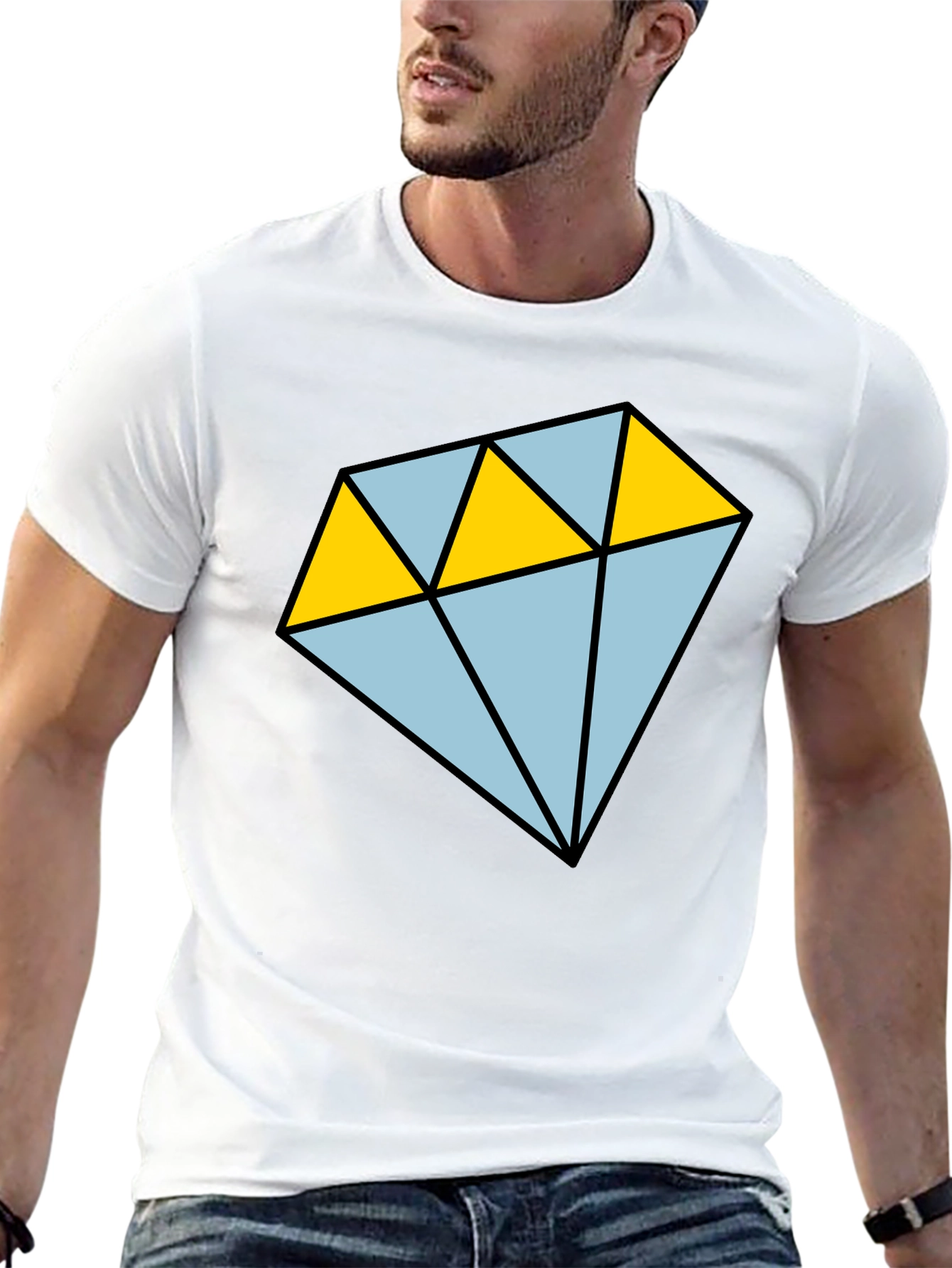 Diamond Graphic T-Shirt - Casual Mens Tee