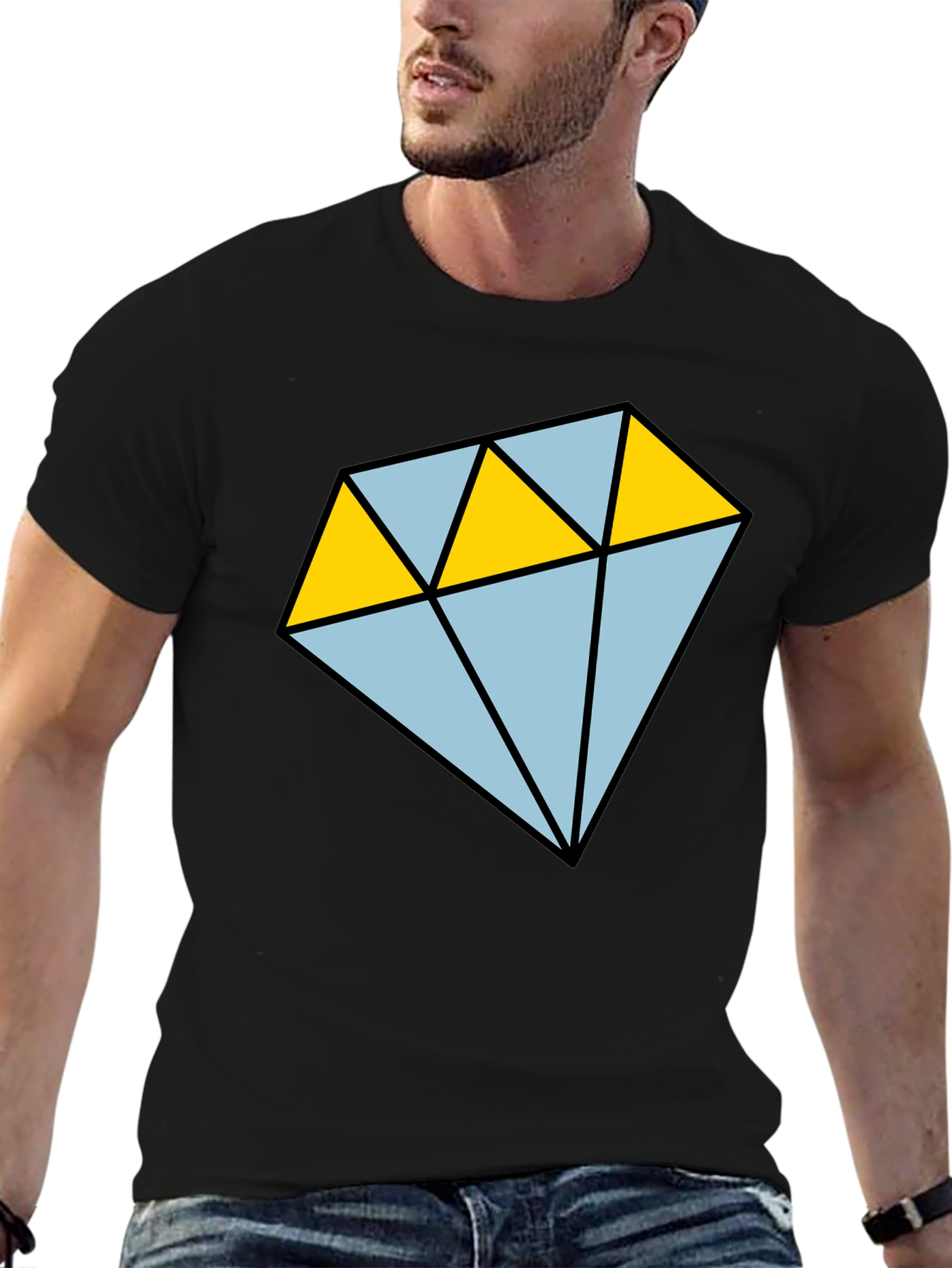 Diamond Graphic T-Shirt - Casual Mens Tee