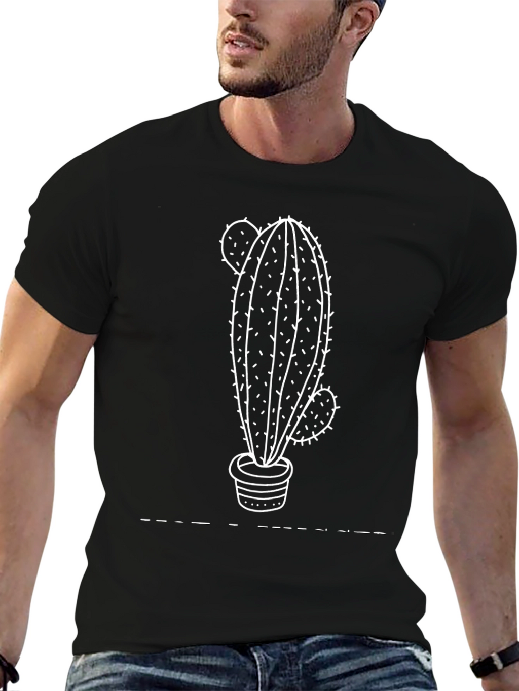 Cactus Graphic Black T-Shirt - Unisex Casual Tee