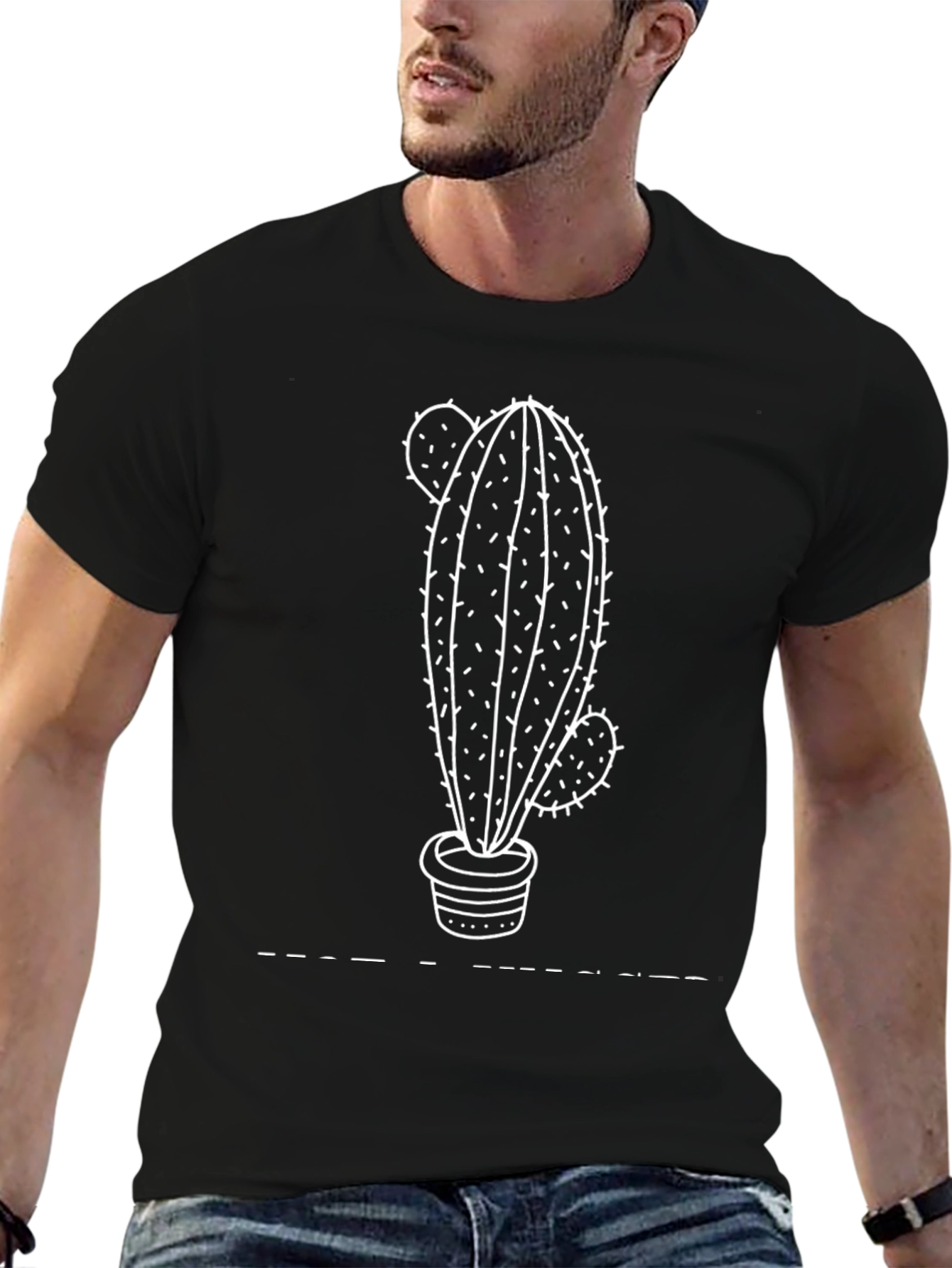 Cactus Graphic Black T-Shirt - Unisex Casual Tee