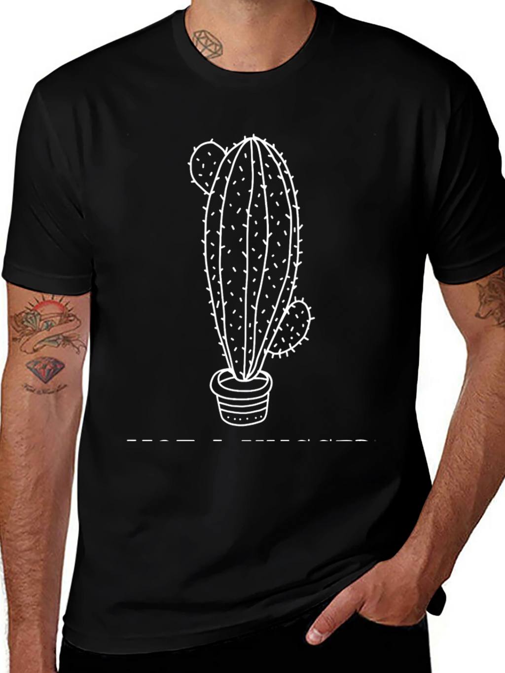 Cactus Graphic Black T-Shirt - Unisex Casual Tee