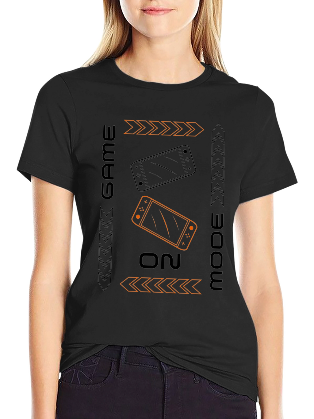 Game On Mode Black T-Shirt