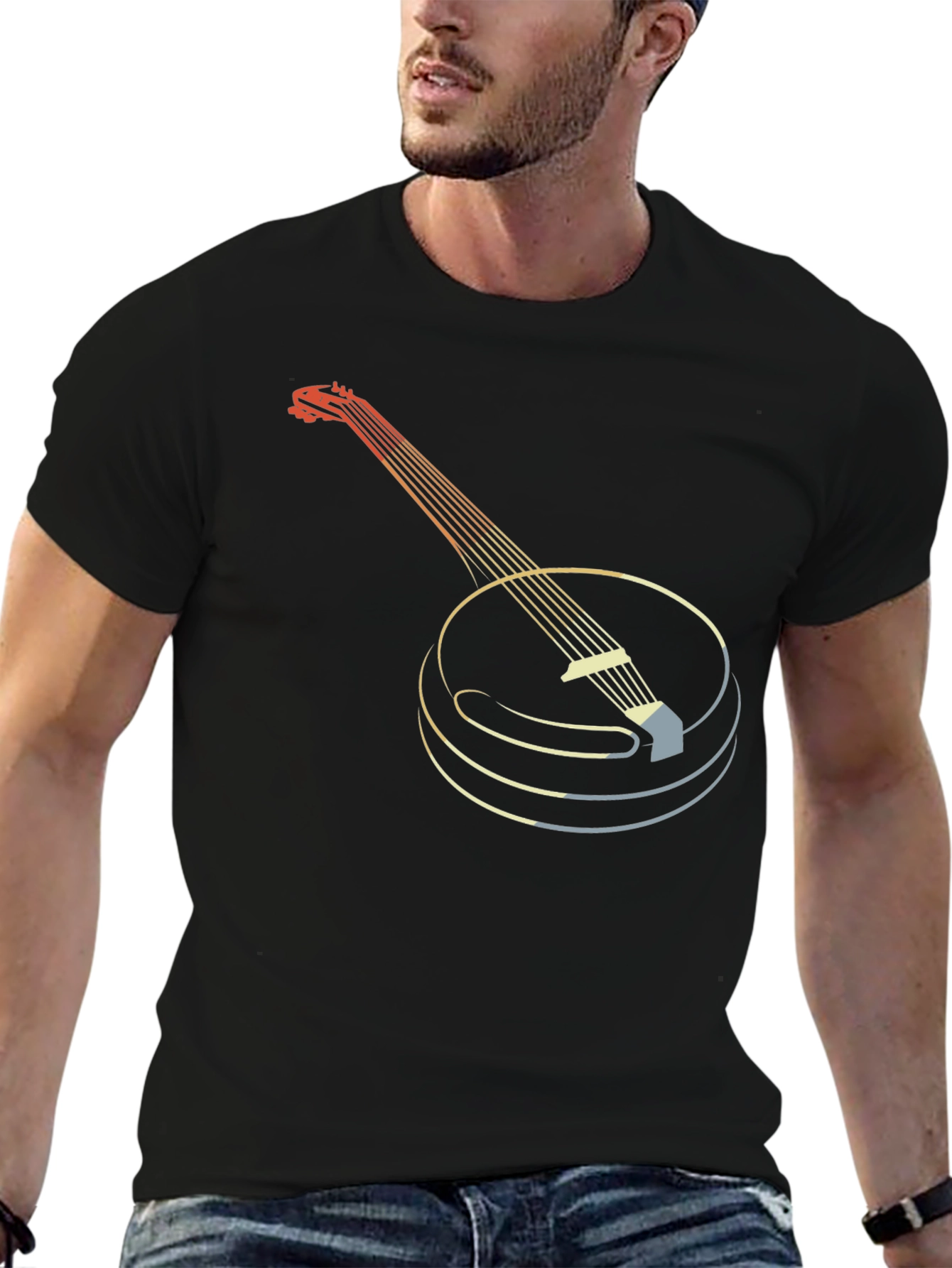 Retro Banjo Graphic Tee - Musical Instrument T-Shirt