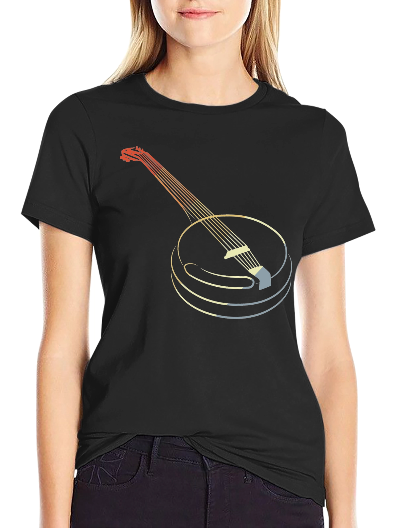 Retro Banjo Graphic Tee - Musical Instrument T-Shirt