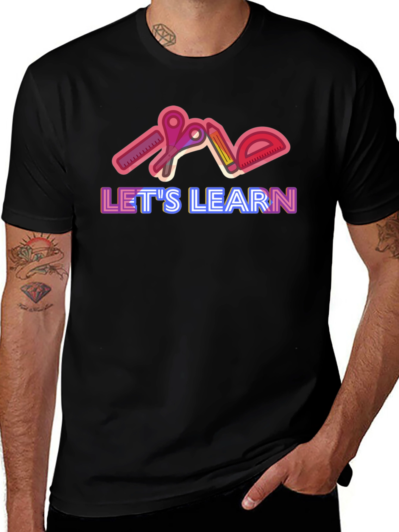 Lets Learn Graphic Tee - Black
