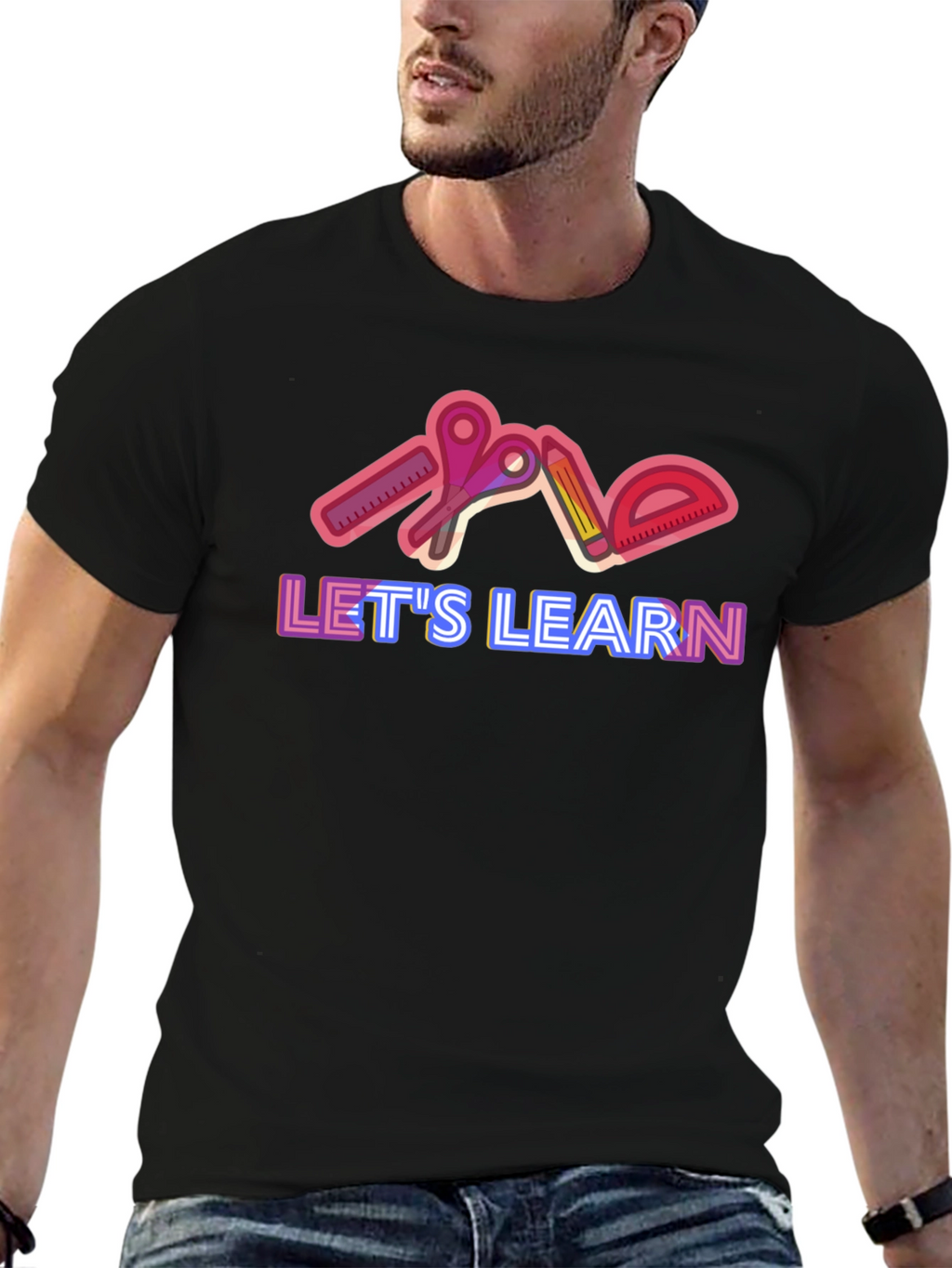 Lets Learn Graphic Tee - Black