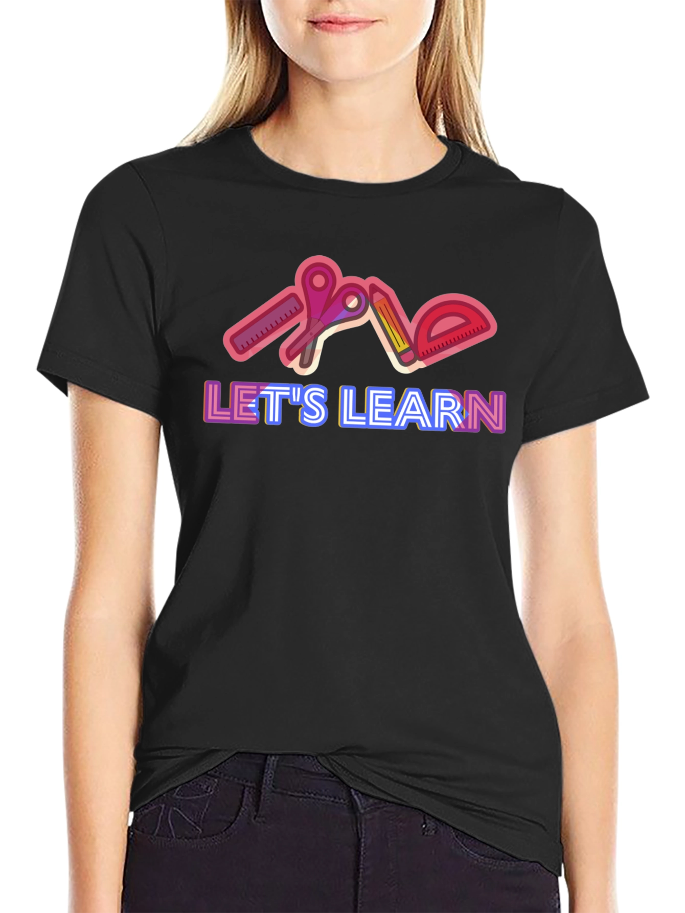 Lets Learn Graphic Tee - Black